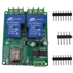 Moduł przekaźnika WiFi 2-kanałowy 30A ESP-12F płytka rozwojowa DC7-28V/5V ESP8266